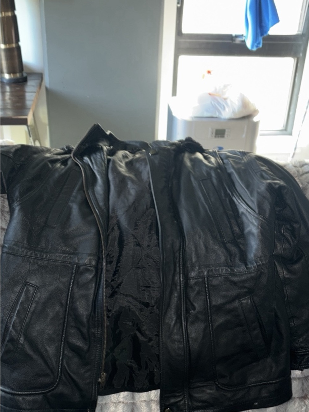 Black Leather Jacket - Classic Men's or women’s Coat